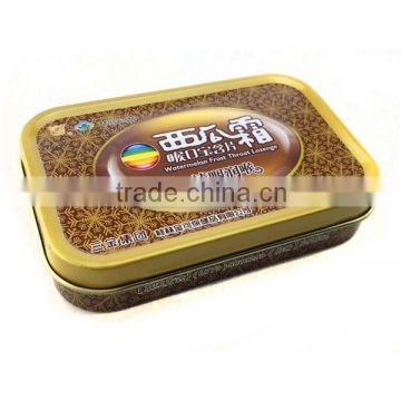 2 pcs decorative tin boxes with hinged lid