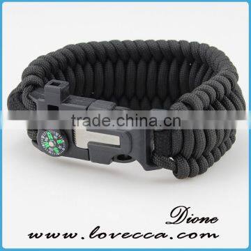 Paracord Bracelet With Compass, Outdoor Survival Bracelet With Whistles