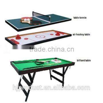 4' Factory promotion 3 in 1 multi games table. Snooker table, push hockey table, table tennis table