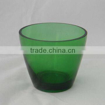 recycle green cut glass candle holders for home decoration,recycle glass,cut glass