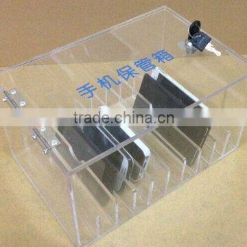 clear acrylic mobile phone storage box