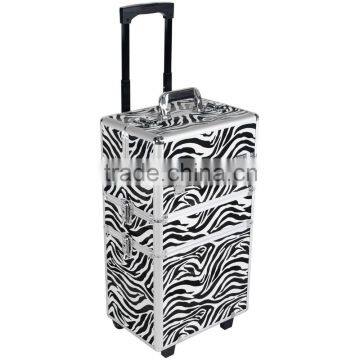 Zebra 3-in-1 Cosmetics/Makeup/Beauty/Hairdressing/Vanity Trolley/Box/Case