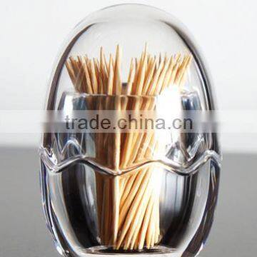 Round Toothpick Holder Toothpick bottle Cotton Box Creative Round Square Transparent cover Transparent(B-0295)