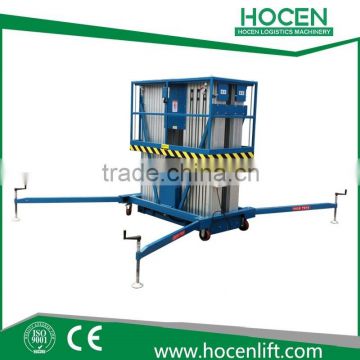 Mobile hydraulic 8m telescopic mast climbing work platform