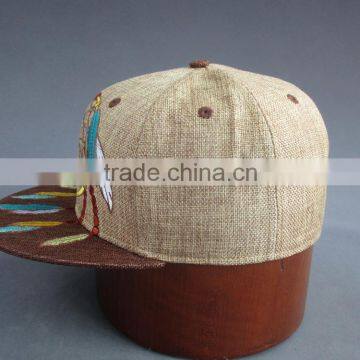 High Quility 6-Panel Falt Brim Cap With Special Front Embroidery photo-3