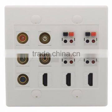 5 X RCA 3 X HDMI 4 X Speaker Female To Female Wall Plate Support Customization photo-2
