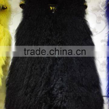 Wholesale New Style Tan Sheep Fur Vest Colored