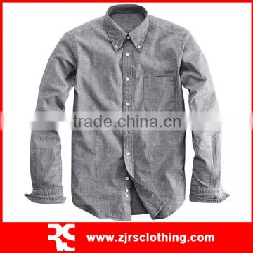 Mens Cotton Casual Shirt Cotton Chambray Shirt