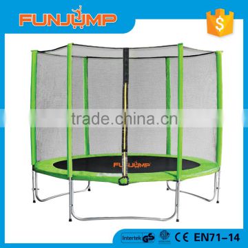 FUNJUMP 2016CE GS certificate long pole 8ft 244cm outside enclosure adult fitness trampoline bed