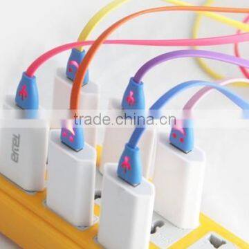 Colorful lighted USB cable for Mobile Phone handphone