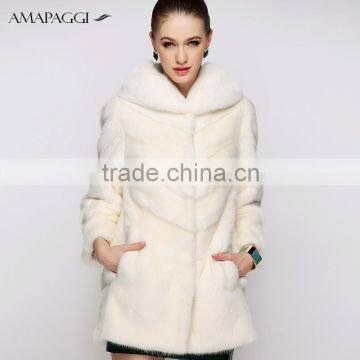 Wholesale New Style Pure White Mink Jacket Elegant Fur Coats for Women photo-2