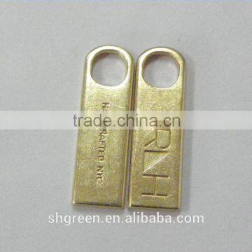 Double metal engraved logo metal zipper puller