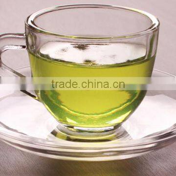 Small quantity order mini glass tea cup and saucer