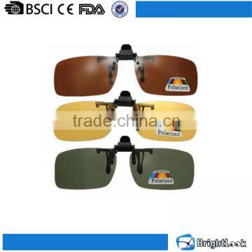 Wenzhou sunglasses factory fancy cheaper man mirror colored lens plastic night vision clip on sun glasses for driving