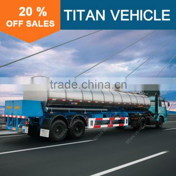 Titan stainless steel 2 axle 45000 liters fuel tanker trailer for sale