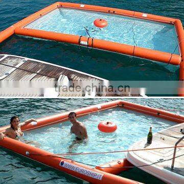 Hola square floating inflatable boat swimming pool/inflatable swimming pool