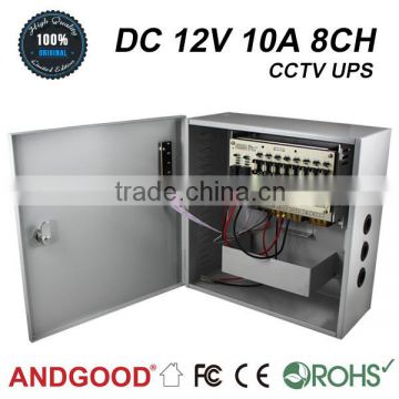 Big size Power supply distribute box dc12v 10a with 8 cameras