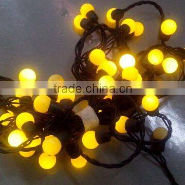 50 LED multicolor ball string light with adaptor outdoor waterproof string lights yellow color