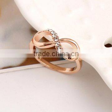 2016 New Fashion Jewelry 14k Real Rose Gold Plated Crystal Piston Ring photo-3