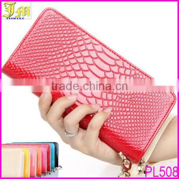 2014 Newest Design Sexy Lady Young Girl's Snake Skin Wallet Purse Pu Leather Hand Bag 8 Colors