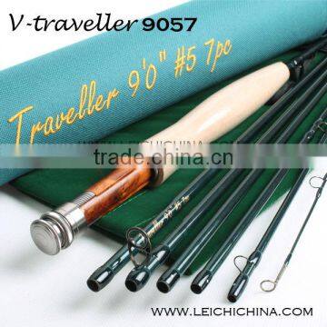 30T+36T SK 9ft #5 7sec V-Traveller 9057 Carbon Fly Fishing Rod