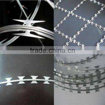 Single Razor Barbed Type and Galvanized Surface Treatment galvanized concertina razor barbed wire(BTO)