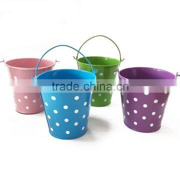Decorative Metal Bucket Tin Pail With Handle for Easter & Halloween Day photo-2