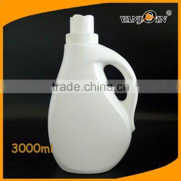 Empty White Plastic 3000ML Laundry Liquid Containers with screw cap