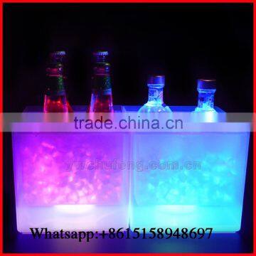 LED Color Lights Changing Square Waterproof Ice Bucket Beer Champagne Party Bar