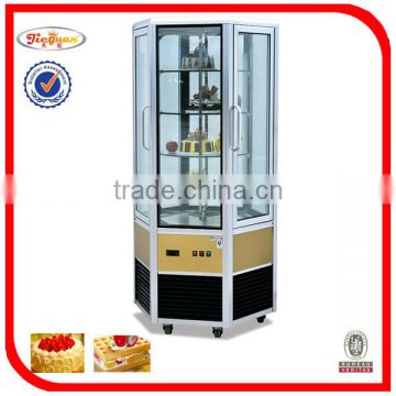 Six Sides Glass Showcase/vertical cake display/glass rotation cake showcase CP-600