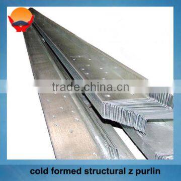 Steel construction profile cold formed structural Z purline