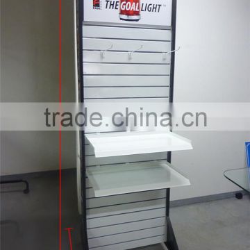 Flooring Portable Metal Supermarket Display Stand Slatwall Display