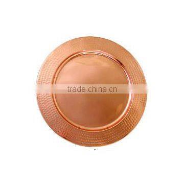 Hammered Boarder Copper Charger Plate photo-4