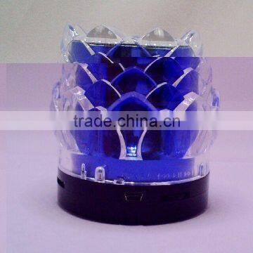 New Arrival Crystal Lotus Transparent Colorful Light Speaker USB Mini Speaker Creative Speaker With Radio Function photo-6