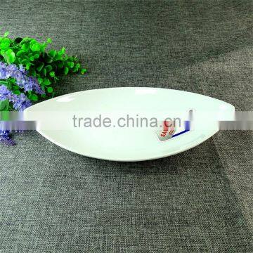 Chaozhou Wholesale Restaurant Stoneware White Fish Dinner Plate