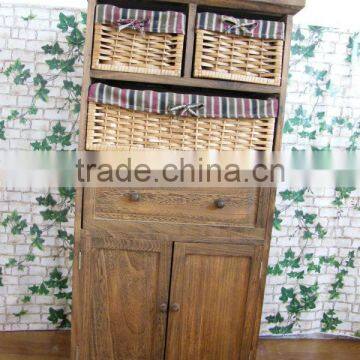 Wooden Cabinet With Wicker Drawers/wooden Cabinet With Multi Drawers/bedroom Cabinet and Drawers photo-2