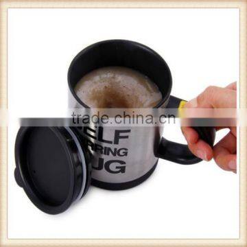 Hot Sale Auto Coffee Mixing Mug 350ml Stainless Steel Self Stirring Tea Cup Red