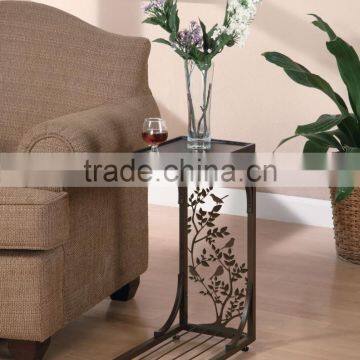 RH-GD2 Iron TV Sofa End table with wood top snack coffee table