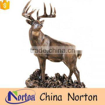 Beautiful custom design brass standing elk statues from China NTBA-DE027Y