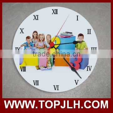 Fancy design DIY sublimation printing round shape glass wall clock