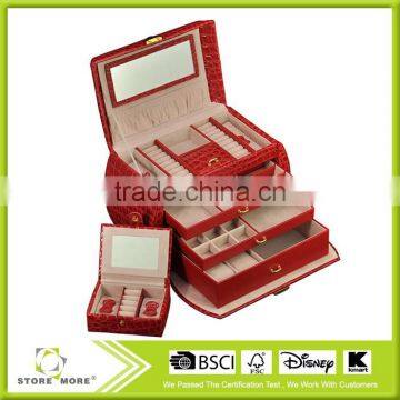 High Quality Crocodile Faux Leather Jewelry Box photo-3