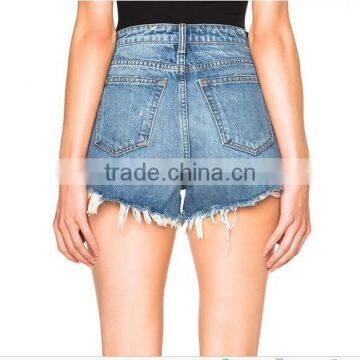 2017 Summer New Fashion High Waist Denim Blue Summer Sexy Hot Short Pants for Girls photo-3