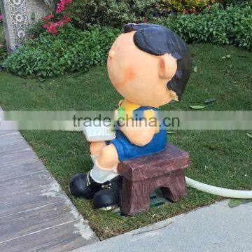 FRP Student Figurine in Garden photo-2