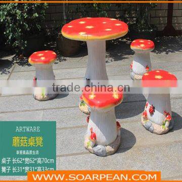 Modern Fashion New Desigbn Colorful Round Fiberglass Mashroom Table photo-4
