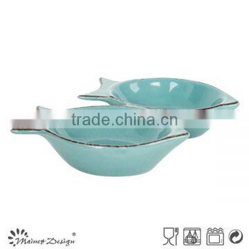 small ceramic fish shape sauce bowls