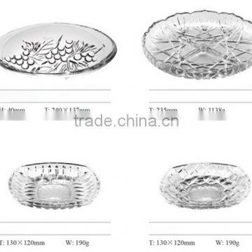 High Quality Handmade Crystal Clear Glass Dishes Plates