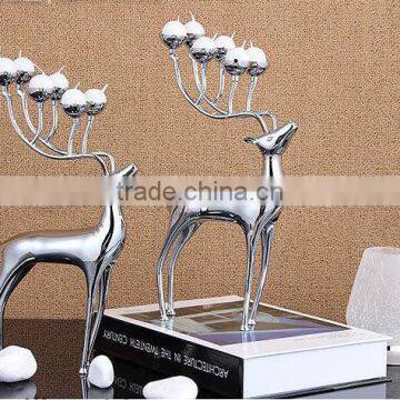 Deer Stainless Steel Silver and Gold Plated Candle Holder Candleholder With 6 Spherical Candle for Home Decoration Free Shipping photo-3
