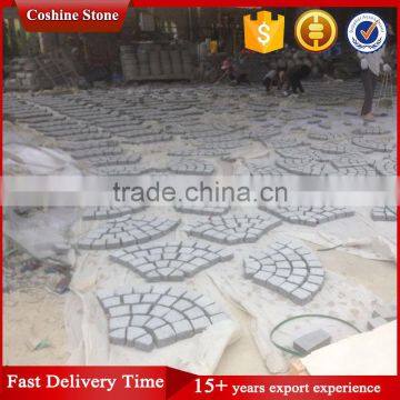 Fan Shape Stone Pavers Outdoor Grey Paito Mesh Back Pavers photo-2