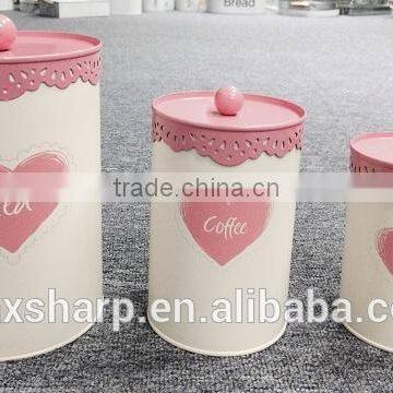 Set of 3 Heart Shape Canister