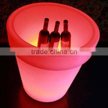 PE Colorful Multiple Shapes Plastic Led Beer Pot, Rechargeable Led Ice Bucket photo-3